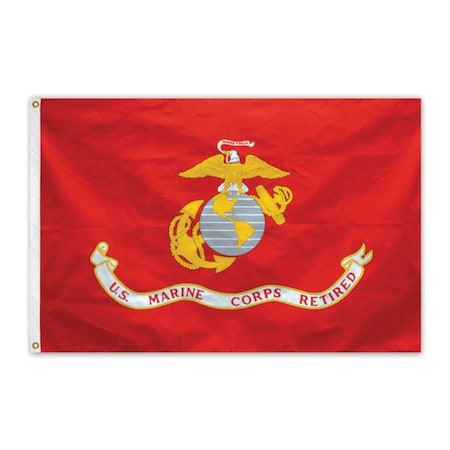 Global Flags Unlimited US Marine Corps Retired Outdoor E Poly Flag 3'x5' 203893